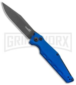 Kershaw Launch 7 Galyean Blue Automatic Knife - Black Plain
