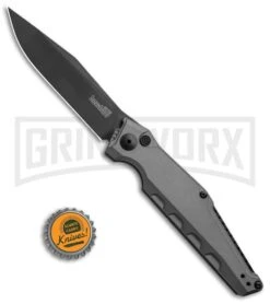 Kershaw Launch 7 Galyean Gray Automatic Knife - Black Plain -Knife Store Kershaw Galyean Launch 7 Gray Black 7900GRYBLK BHQ 52153 jr bottlecap large