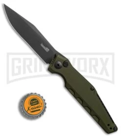 Kershaw Launch 7 Galyean OD Green Automatic Knife - Black Plain 8 Kershaw Launch 7 Galyean OD Green Automatic Knife - Black Plain -Knife Store Kershaw Galyean Launch 7 OD Green black BHQ 75927 er bottlecap large