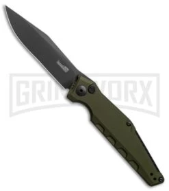 Kershaw Launch 7 Galyean OD Green Automatic Knife - Black Plain