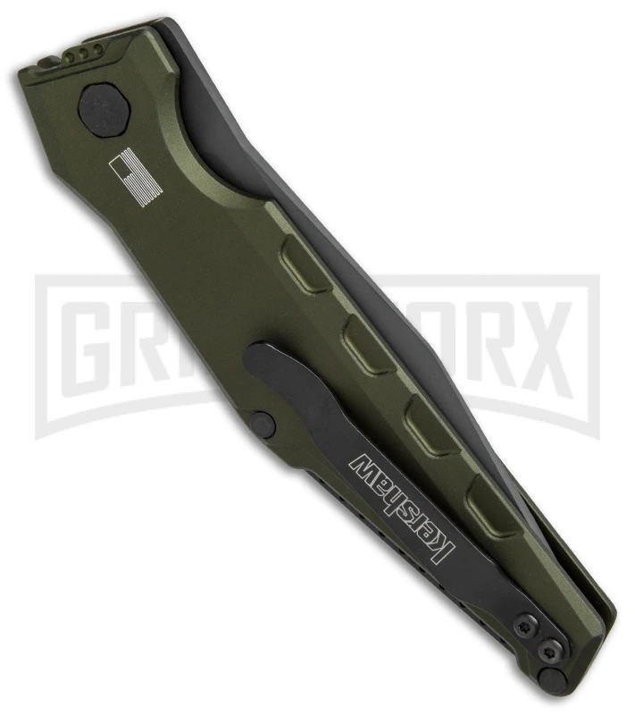 Kershaw Launch 7 Galyean OD Green Automatic Knife - Black Plain 2 Kershaw Launch 7 Galyean OD Green Automatic Knife - Black Plain - Image 2