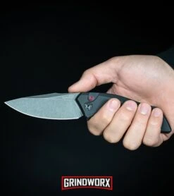Kershaw Launch 1 Red Aluminum Automatic Knife - Blackwash Plain -Knife Store Kershaw Launch 1 Automatic Knife Black Aluminum BlackWash 7100BW BHQ 27374 kp in hand web large 7