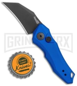Kershaw Launch 10 Blue Automatic Knife CA Legal - Stonewash Plain -Knife Store Kershaw Launch 10 Auto Blue SW KER7350BLUBLK BHQ 115104 jr bottlecap large