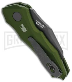 Kershaw Launch 10 Olive Green Automatic Knife CA Legal - Stonewash Plain -Knife Store Kershaw Launch 10 Auto Olive Green Black KER7350OLBLK BHQ 115105 jr side large