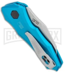 Kershaw Launch 10 Teal Automatic Knife CA Legal - Stonewash Plain -Knife Store Kershaw Launch 10 Auto Teal SW 7350 BHQ 105328 jr side large
