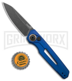 Kershaw Launch 11 Blue Aluminum Automatic Knife - Blackwash Plain 7 Kershaw Launch 11 Blue Aluminum Automatic Knife - Blackwash Plain -Knife Store Kershaw Launch 11 Auto Blue Aluminum Blackwash BHQ 178234 jr bottlecap large