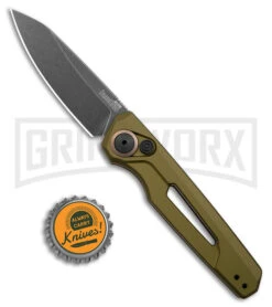 Kershaw Launch 11 OD Green Aluminum Automatic Knife - Blackwash Plain -Knife Store Kershaw Launch 11 Auto OD Green Aluminum Blackwash BHQ 178231 jr bottlecap large 1