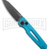 Kershaw Launch 11 Teal Aluminum Automatic Knife - Blackwash Plain