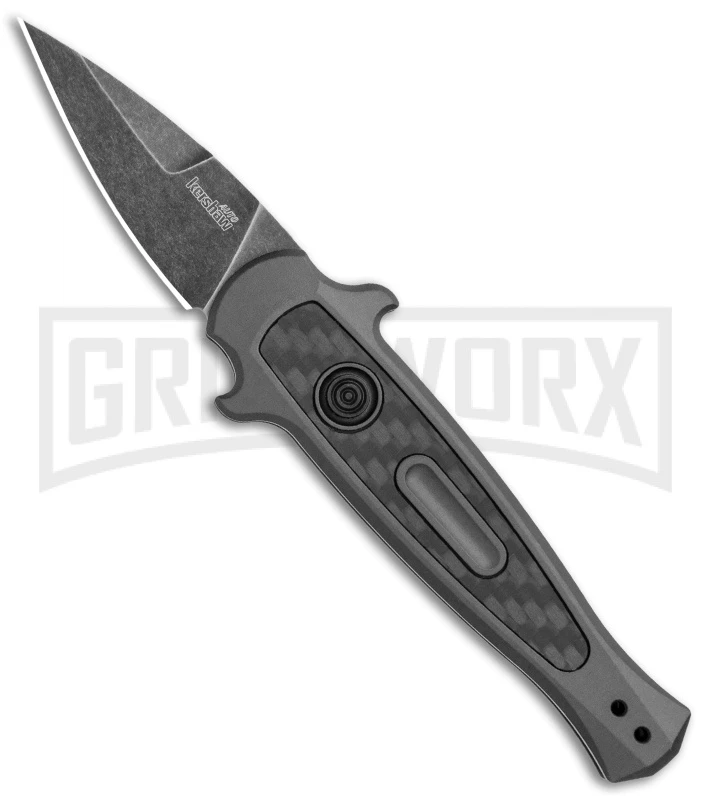 Kershaw Launch 12 CA Legal Gray Automatic Knife - Black SW Plain 1 Kershaw Launch 12 CA Legal Gray Automatic Knife - Black SW Plain