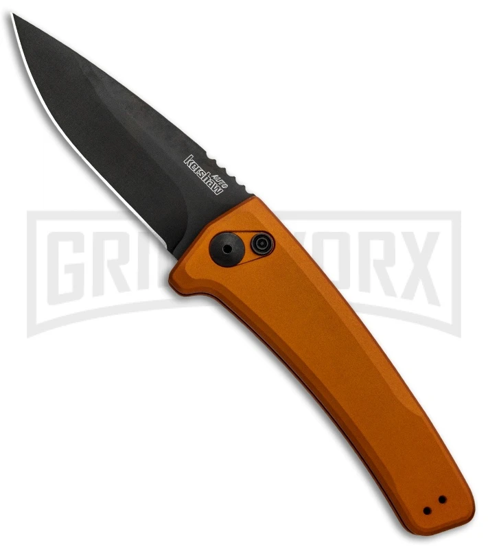 Kershaw Launch 3 Bronze Aluminum Automatic Knife - Black Plain 1 Kershaw Launch 3 Bronze Aluminum Automatic Knife - Black Plain
