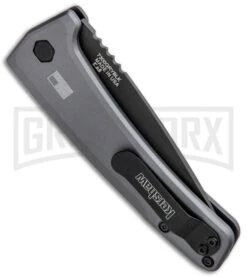 Kershaw Launch 3 Gray Aluminum Automatic Knife - Black Plain -Knife Store Kershaw Launch 3 Auto Gray Aluminum Black KER7300GRYBLK BHQ 92080 jr side large