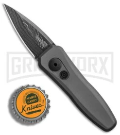 Kershaw Launch 4 Gray Automatic Knife CA Legal - Damascus Plain -Knife Store Kershaw Launch 4 CA Legal Auto Gray Damascus BHQ 86760 er bottlecap large