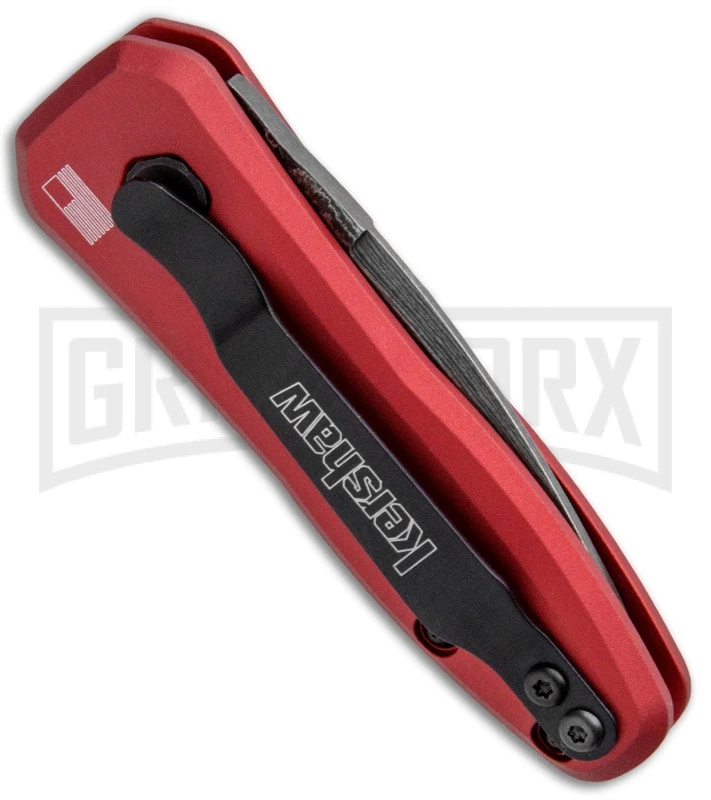 Kershaw Launch 4 Red Automatic Knife CA Legal - Damascus Plain 3 Kershaw Launch 4 Red Automatic Knife CA Legal - Damascus Plain - Image 3