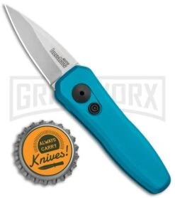 Kershaw Launch 4 Automatic Knife Teal CA Legal - Stonewash Plain -Knife Store Kershaw Launch 4 CA Legal Auto Teal SW KER7500TEALSW BHQ 92074 jr bottlecap large