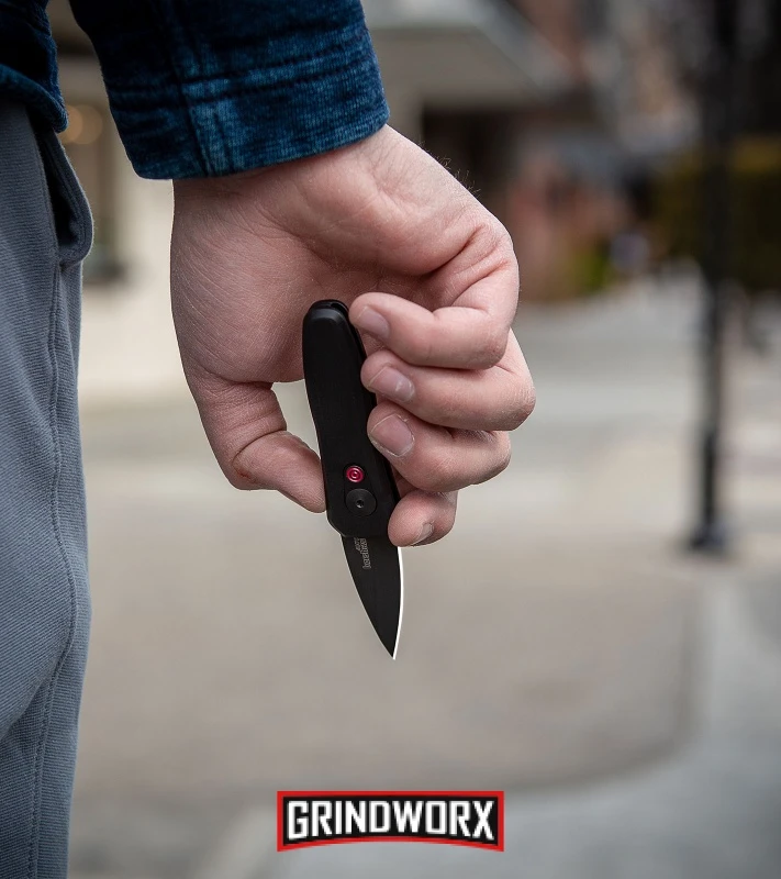 Kershaw Launch 4 Black Automatic Knife CA Legal - Black Plain 9 Kershaw Launch 4 Black Automatic Knife CA Legal - Black Plain - Image 9