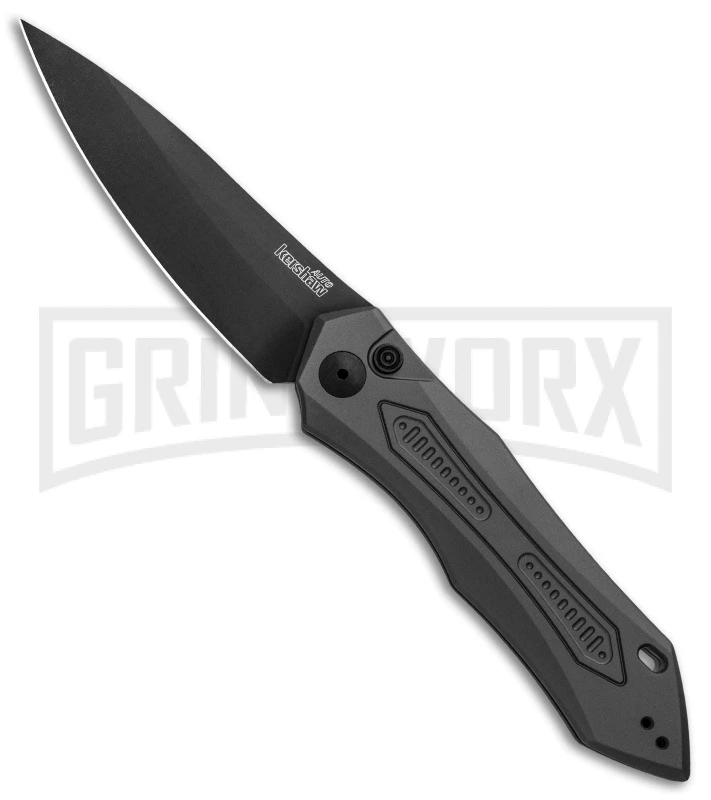 Kershaw Launch 6 Gray Automatic Knife - Black Plain 1 Kershaw Launch 6 Gray Automatic Knife - Black Plain