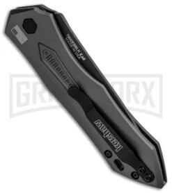 Kershaw Launch 6 Gray Automatic Knife - Black Plain 6 Kershaw Launch 6 Gray Automatic Knife - Black Plain -Knife Store Kershaw Launch 6 Auto Gray Aluminum Black KER7800GRYBLK BHQ 91252 jr side large 1