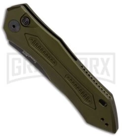 Kershaw Launch 6 OD Green Automatic Knife - Black Plain -Knife Store Kershaw Launch 6 Olive Black BHQ 89519 er spine large