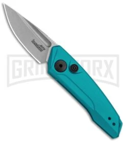 Kershaw Launch 9 Teal Automatic Knife CA Legal - Stonewash Plain
