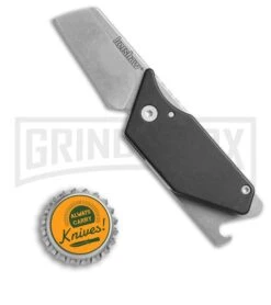 Kershaw Sinkevich Pub Black G10 Friction Lock Knife - Stonewash Plain -Knife Store Kershaw sinkevich Pub Friction lock black sw 4036BLK BHQ 52199 er size large