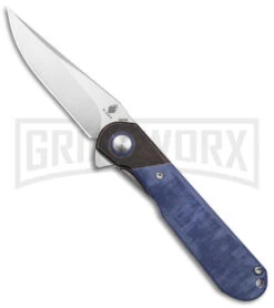 Kizer Vanguard Comet Denim Dark Brass/Micarta Folding Knife - Satin Plain