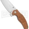 Kizer Vanguard Mini Sheepdog Knife Natural Micarta - Stonewash Plain