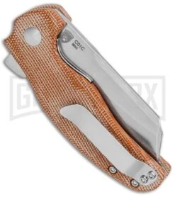 Kizer Vanguard Mini Sheepdog Knife Natural Micarta - Stonewash Plain -Knife Store Kizer Vanguard Mini Sheepdog C01C LL Natural Micarta BHQ 117217 jr side large