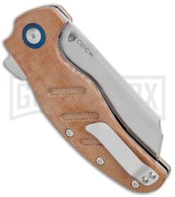 Kizer Vanguard Sheepdog XL Liner Lock Knife Brown Micarta - Satin Plain -Knife Store Kizer Vanguard Sheepdog XL C01C LL Brown Micarta Satin V5488C4 BHQ 117059 jr side large