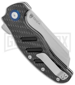 Kizer Vanguard Sheepdog XL Liner Lock Knife Carbon Fiber - Satin Plain -Knife Store Kizer Vanguard Sheepdog XL C01C LL CF Satin V5488C3 BHQ 114106 jr side 2 large
