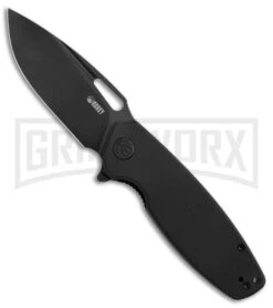 Kubey KU322C Black G-10 Flipper Pocket Knife - Black Plain