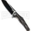 Kubey Flash Black/Tan G-10 Liner Lock Knife - Black Plain