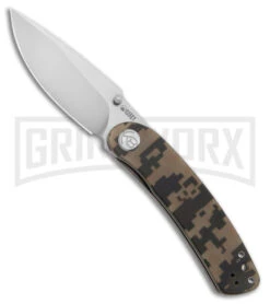 Kubey Momentum Camo G-10 Folding Knife - Bead Blast Plain