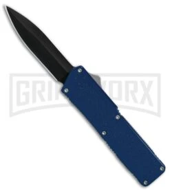 Lightning Blue D/A OTF Automatic Knife - Black Dagger