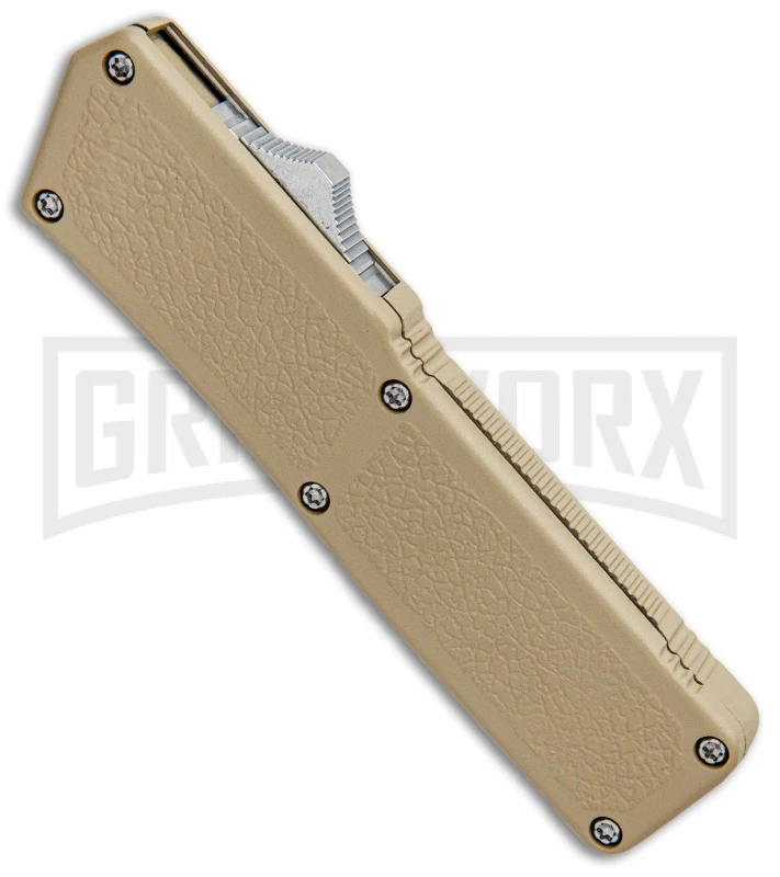 Lightning Tan D/A OTF Automatic Knife - Tanto Satin 2 Lightning Tan D/A OTF Automatic Knife - Tanto Satin - Image 2
