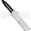 Lightning White D/A OTF Automatic Knife - Dagger Two-Tone Serr