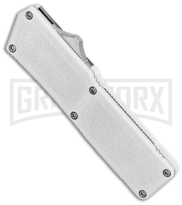 Lightning White D/A OTF Automatic Knife - Dagger Two-Tone Serr 2 Lightning White D/A OTF Automatic Knife - Dagger Two-Tone Serr - Image 2