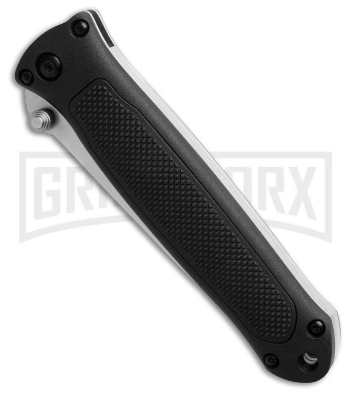 Linder Dual-Action Black Automatic Hidden Release Knife - Satin Plain 2 Linder Dual-Action Black Automatic Hidden Release Knife - Satin Plain - Image 2