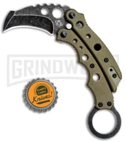 Mantis Vuja De Desert G-10 Balisong Karambit Butterfly Knife - Black SW Plain -Knife Store Mantis Vuja De Balisong Karambit Crossover Desert Tan G 10 Black SW MANMK4DTSW BHQ 56613 jr bottlecap large