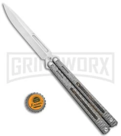 Maxace Knives Balisong Obsidian Titanium Handles CF Inlay (4" Satin) 9 Maxace Knives Balisong Obsidian Titanium Handles CF Inlay (4" Satin) -Knife Store Maxace Knives Balisong Obsidian Ti CF Inlay Satin BHQ 120300 jr bottlecap large