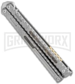 Maxace Knives Balisong Obsidian Titanium Handles CF Inlay (4" Satin) 7 Maxace Knives Balisong Obsidian Titanium Handles CF Inlay (4" Satin) -Knife Store Maxace Knives Balisong Obsidian Ti CF Inlay Satin BHQ 120300 jr side large