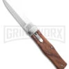 Mikov 241 Predator Wood Automatic Leverlock Knife W/ Clip - Polish Plain