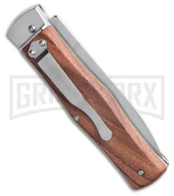 Mikov 241 Predator Wood Automatic Leverlock Knife W/ Clip - Polish Plain -Knife Store Mikov 241 Predator Leverlock Automatic Knife Wood With Clip BHQ 189042 td side large