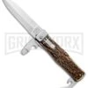 Mikov 241 Predator Stag Multi-Tool Automatic Leverlock Knife - Satin Plain