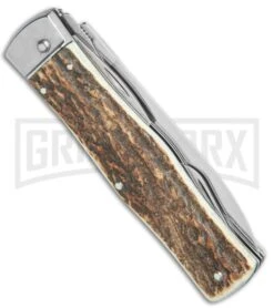 Mikov 241 Predator Stag Multi-Tool Automatic Leverlock Knife - Satin Plain -Knife Store Mikov 241 Predator Multi Tool Auto Stag Polish BHQ 124658 jr side large