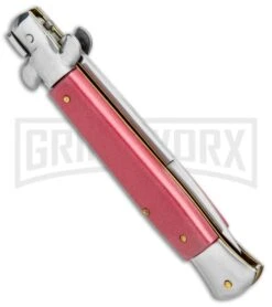 Milano Italian Style Stiletto Red Automatic Knife - Bayonet -Knife Store Milano Italian Style Red Auto Bayo GBS 013RD GX 34291 jr side large