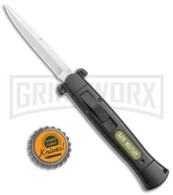 NATO OTF Black Bayonet Knife - Satin Plain -Knife Store NATO OTF Black Bayo Satin GX 39062 jr bottlecap large