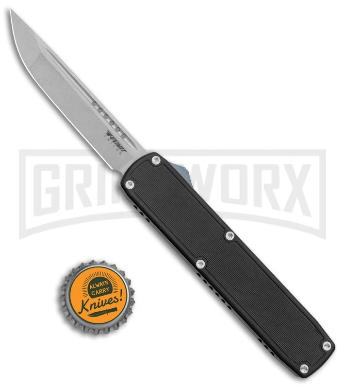 No Limit Knives Stinco Black OTF Automatic Knife - Satin Plain 4 No Limit Knives Stinco Black OTF Automatic Knife - Satin Plain - Image 4