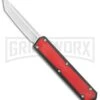 No Limit Knives Vanga Red/Black OTF Automatic Knife - Tanto Satin Plain