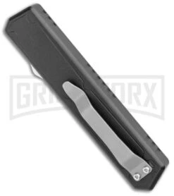 No Limit Knives Vanga Red/Black OTF Automatic Knife - Tanto Satin Plain -Knife Store No Limit Knives Vanga Tanto DA OTF Auto Red Black Satin BHQ 102509 jr side large