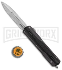 No Limit Night Stalker Gray OTF Automatic Knife - Satin Plain CPM-S90V -Knife Store No Limit Night Stalker Gray OTF Auto Satin GX 37066 jr bottlecap large